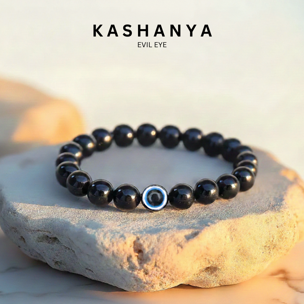 Kashanya Evil Eye Bracelet with Black Obsidian