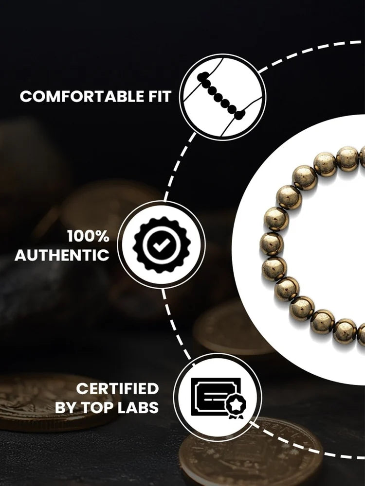 Natural Pyrite Unisex Bracelet